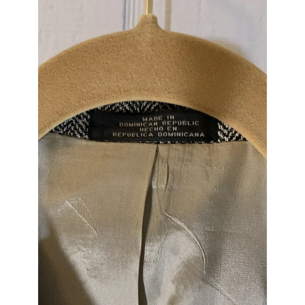 Vtg Irvine Park Silk Sz 44 Herringbone Black White Sports Coat 3 Button Blazer